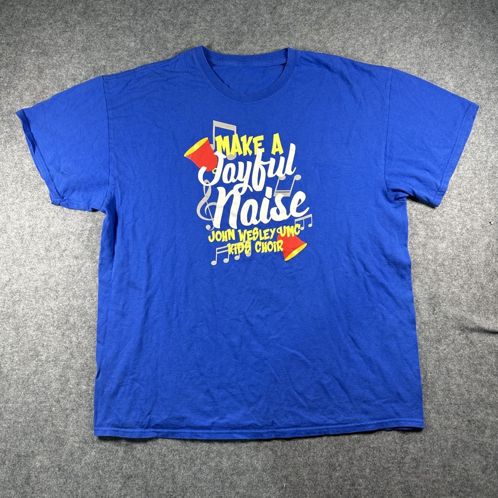 Unbranded Make A Joyful Noise T-Shirt XL Blue Graphic Cotton